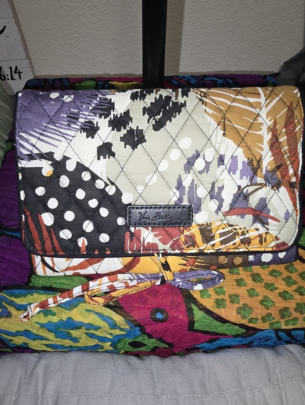 Colorful Quilted Print Women's Clutch - Multicolor